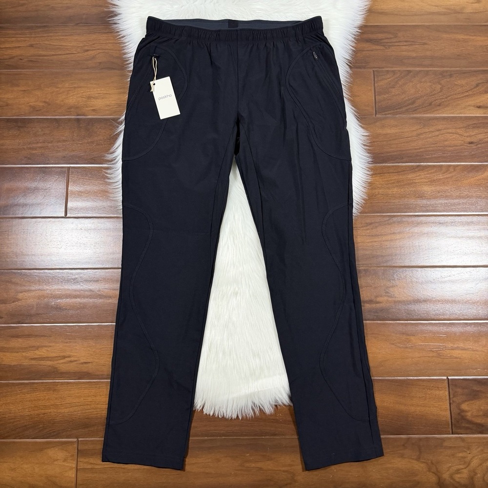 Paskho Women's Size XXL Black Zipper Pocket Travel Utility Pants Drawstring